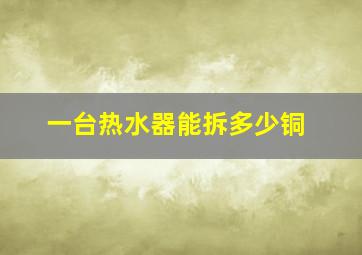 一台热水器能拆多少铜