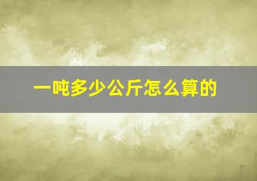 一吨多少公斤怎么算的