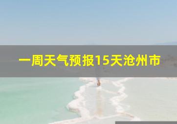 一周天气预报15天沧州市