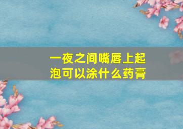 一夜之间嘴唇上起泡可以涂什么药膏