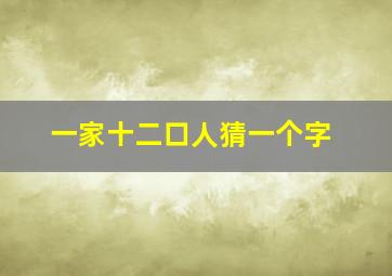 一家十二口人猜一个字