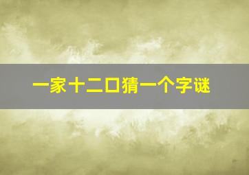 一家十二口猜一个字谜