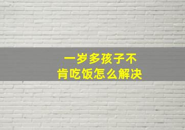 一岁多孩子不肯吃饭怎么解决