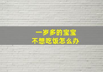 一岁多的宝宝不想吃饭怎么办