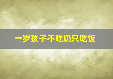 一岁孩子不吃奶只吃饭