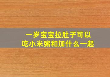 一岁宝宝拉肚子可以吃小米粥和加什么一起