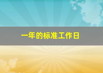 一年的标准工作日