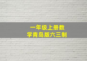 一年级上册数学青岛版六三制