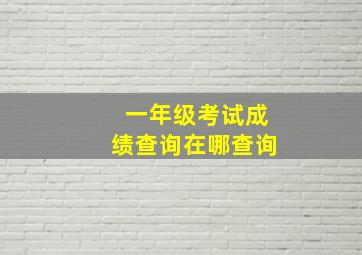 一年级考试成绩查询在哪查询