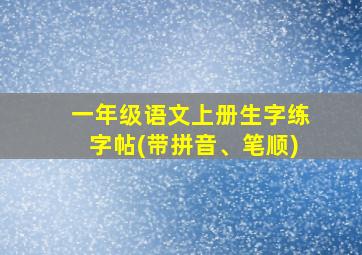 一年级语文上册生字练字帖(带拼音、笔顺)