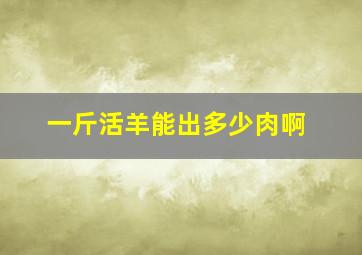 一斤活羊能出多少肉啊