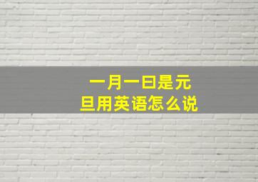 一月一曰是元旦用英语怎么说