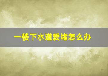 一楼下水道爱堵怎么办