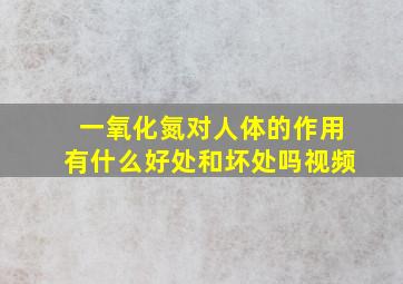 一氧化氮对人体的作用有什么好处和坏处吗视频