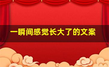 一瞬间感觉长大了的文案