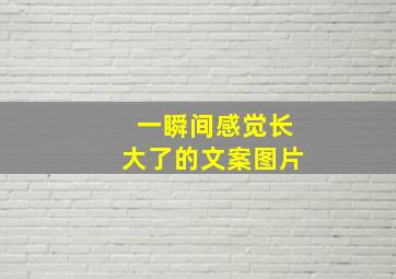 一瞬间感觉长大了的文案图片