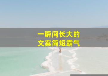 一瞬间长大的文案简短霸气