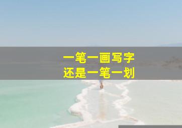 一笔一画写字还是一笔一划