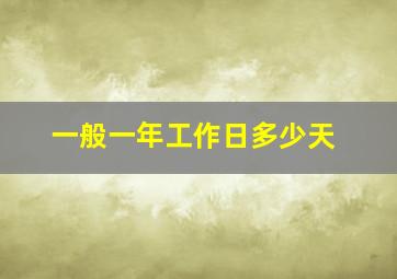 一般一年工作日多少天