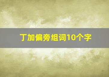 丁加偏旁组词10个字