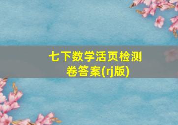 七下数学活页检测卷答案(rj版)