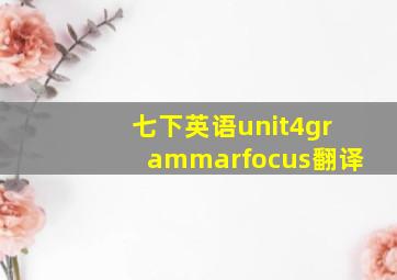 七下英语unit4grammarfocus翻译