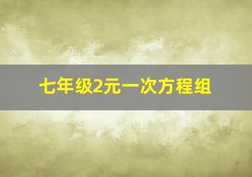 七年级2元一次方程组