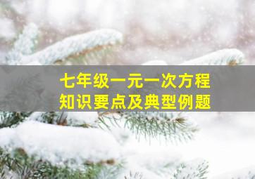 七年级一元一次方程知识要点及典型例题