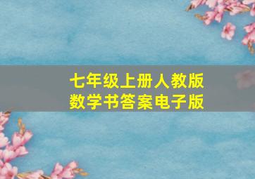 七年级上册人教版数学书答案电子版