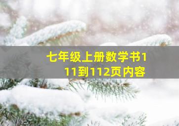 七年级上册数学书111到112页内容