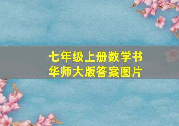 七年级上册数学书华师大版答案图片