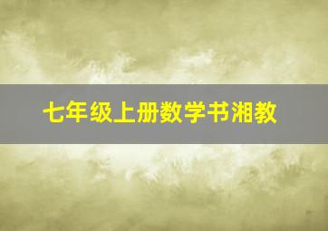 七年级上册数学书湘教