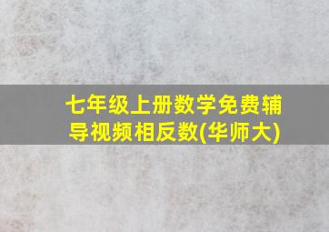 七年级上册数学免费辅导视频相反数(华师大)