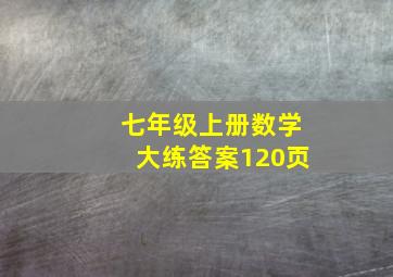 七年级上册数学大练答案120页