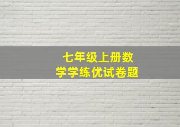 七年级上册数学学练优试卷题