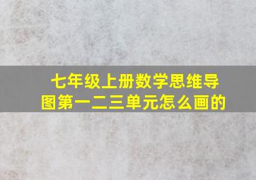 七年级上册数学思维导图第一二三单元怎么画的