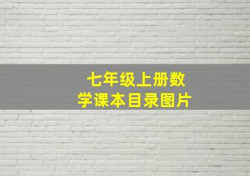 七年级上册数学课本目录图片