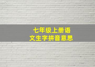 七年级上册语文生字拼音意思