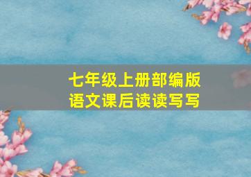 七年级上册部编版语文课后读读写写