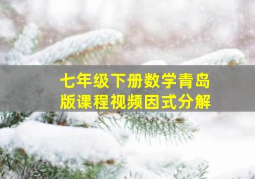 七年级下册数学青岛版课程视频因式分解