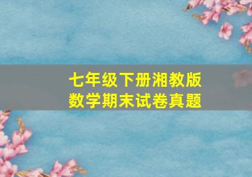 七年级下册湘教版数学期末试卷真题