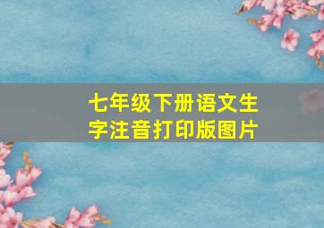 七年级下册语文生字注音打印版图片