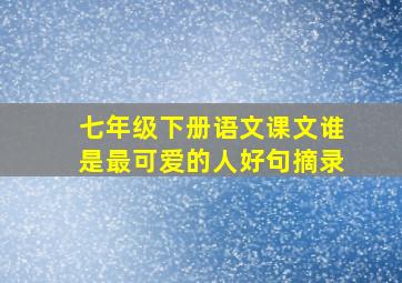 七年级下册语文课文谁是最可爱的人好句摘录