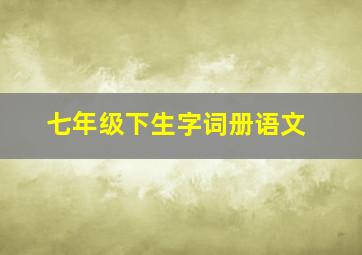 七年级下生字词册语文