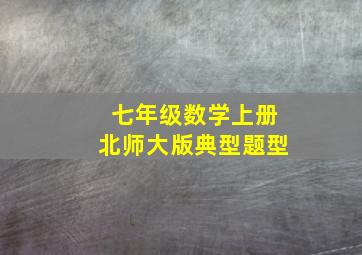 七年级数学上册北师大版典型题型