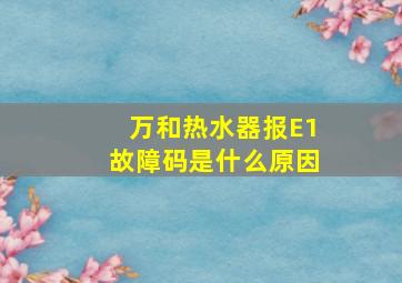 万和热水器报E1故障码是什么原因