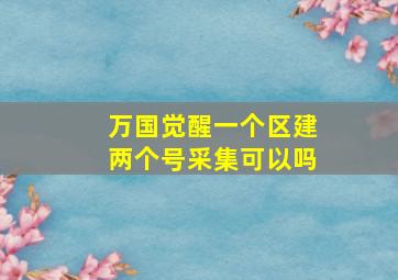 万国觉醒一个区建两个号采集可以吗