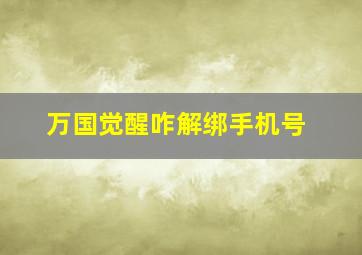 万国觉醒咋解绑手机号