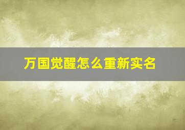 万国觉醒怎么重新实名