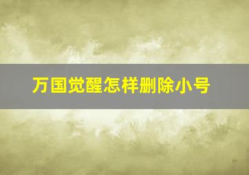 万国觉醒怎样删除小号